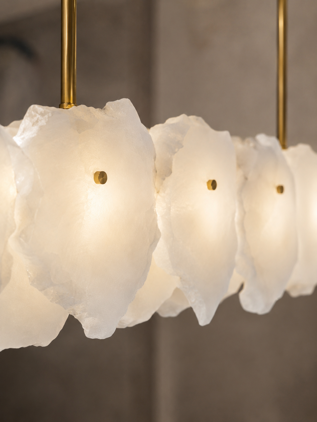 The Veloura Chandelier — Luxury Cloud Glass Linear Pendant Chandelier
