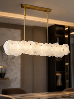 The Veloura Chandelier — Luxury Cloud Glass Linear Pendant Chandelier