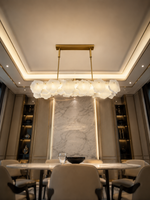The Veloura Chandelier — Luxury Cloud Glass Linear Pendant Chandelier
