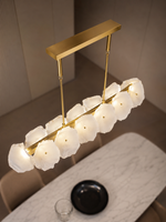 The Veloura Chandelier — Luxury Cloud Glass Linear Pendant Chandelier