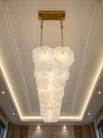 The Veloura Chandelier — Luxury Cloud Glass Linear Pendant Chandelier