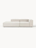 The Solene Sofa — Modular Three-Seater, White Bouclé Upholstery