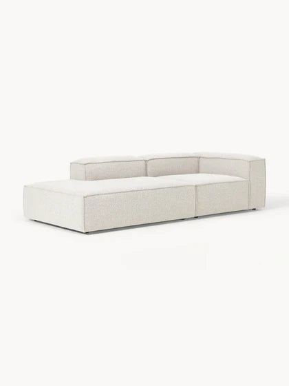 The Solene Sofa — Modular Three-Seater, White Bouclé Upholstery