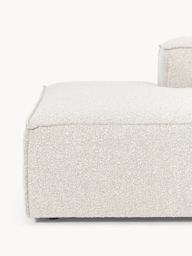 The Solene Sofa — Modular Three-Seater, White Bouclé Upholstery