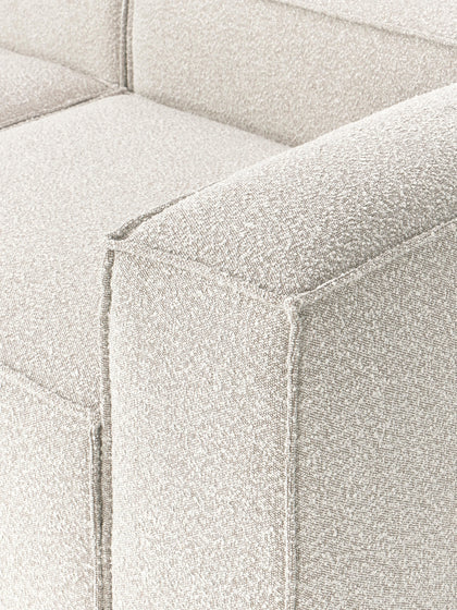 The Solene Sofa — Modular Three-Seater, White Bouclé Upholstery