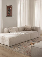 The Solene Sofa — Modular Three-Seater, White Bouclé Upholstery