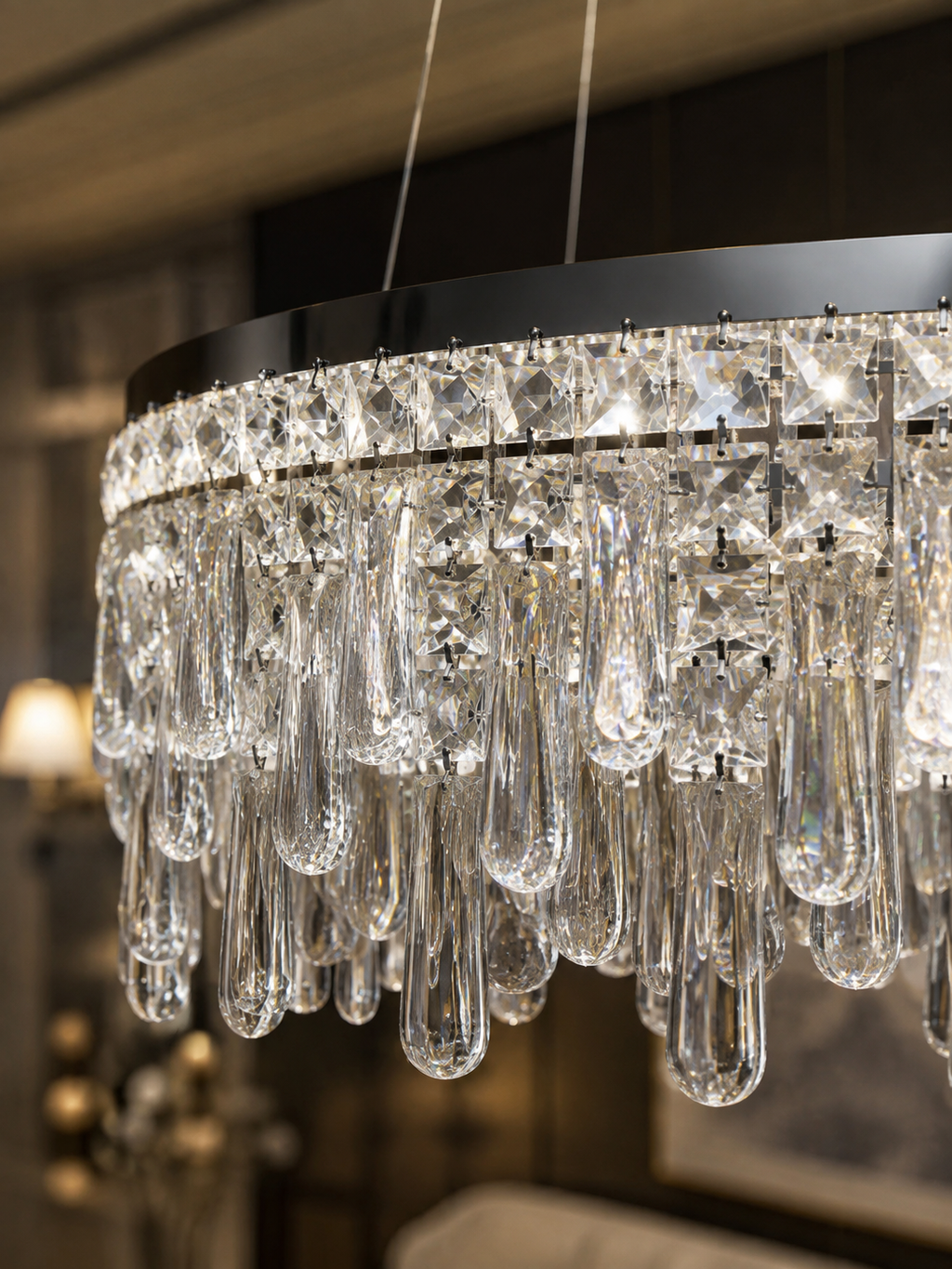 The Elvaris Chandelier — Luxury Crystal Cascade Ring Chandelier