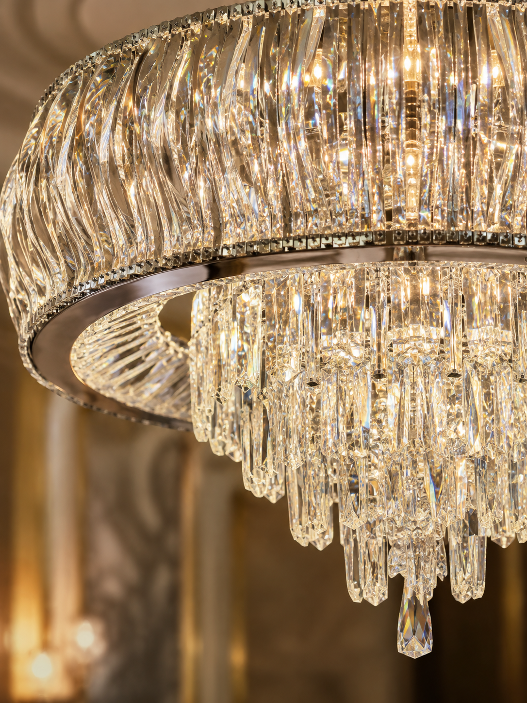The Luméra Chandelier — Luxury Crystal Halo Cascade Chandelier