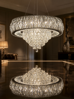 The Luméra Chandelier — Luxury Crystal Halo Cascade Chandelier