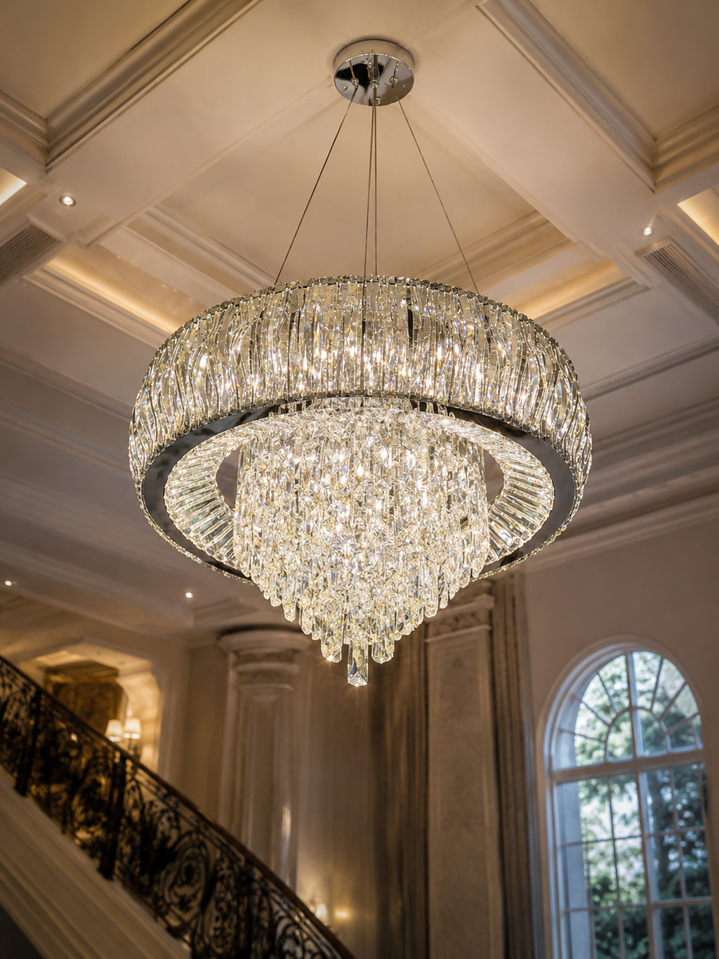 The Luméra Chandelier — Luxury Crystal Halo Cascade Chandelier
