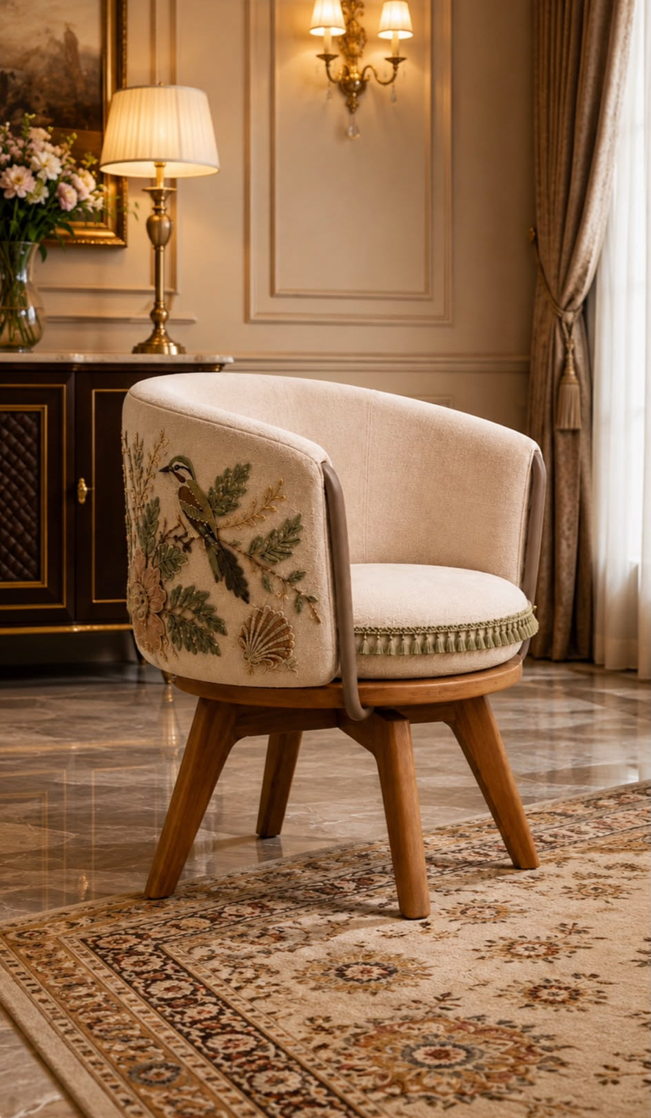 The Willow Wren Chair — Luxury Teak Wood Accent Chair
