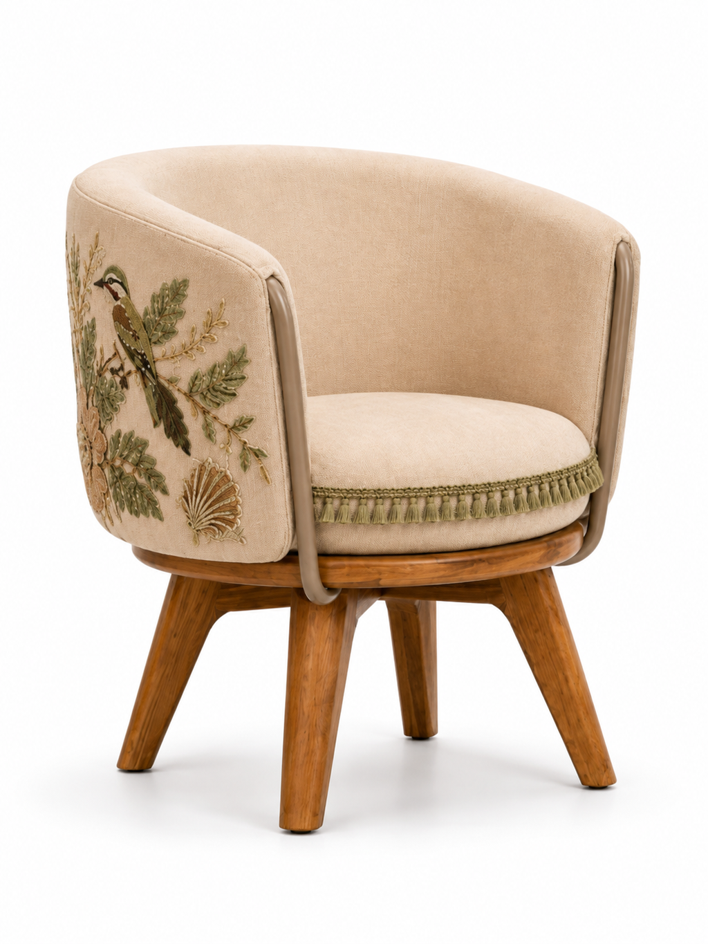 The Willow Wren Chair — Luxury Teak Wood Accent Chair