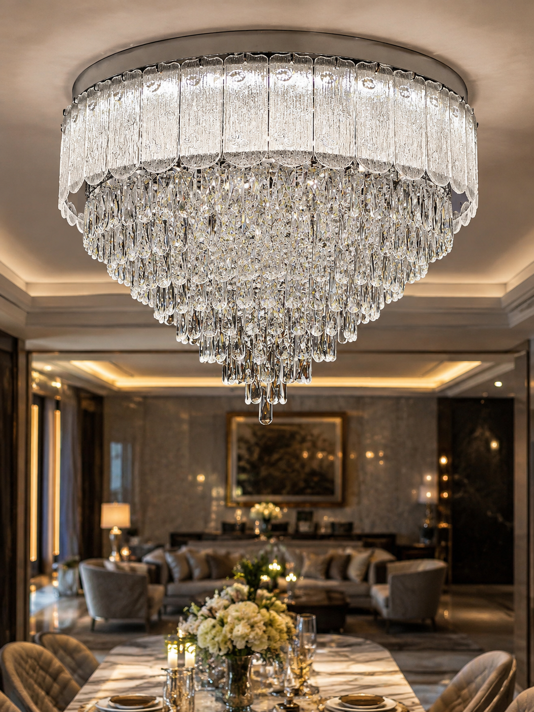 The Havelisse Cascade — Luxury Crystal Tiered Chandelier