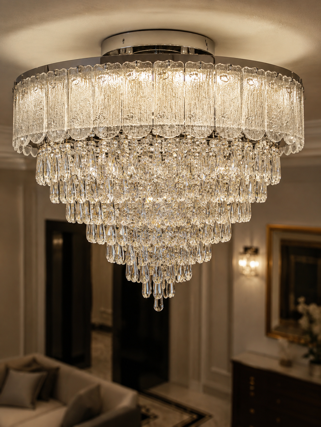 The Havelisse Cascade — Luxury Crystal Tiered Chandelier