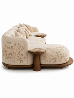 The Seravelle Sofa — Luxury Curved Botanical 6 Seater Sofa
