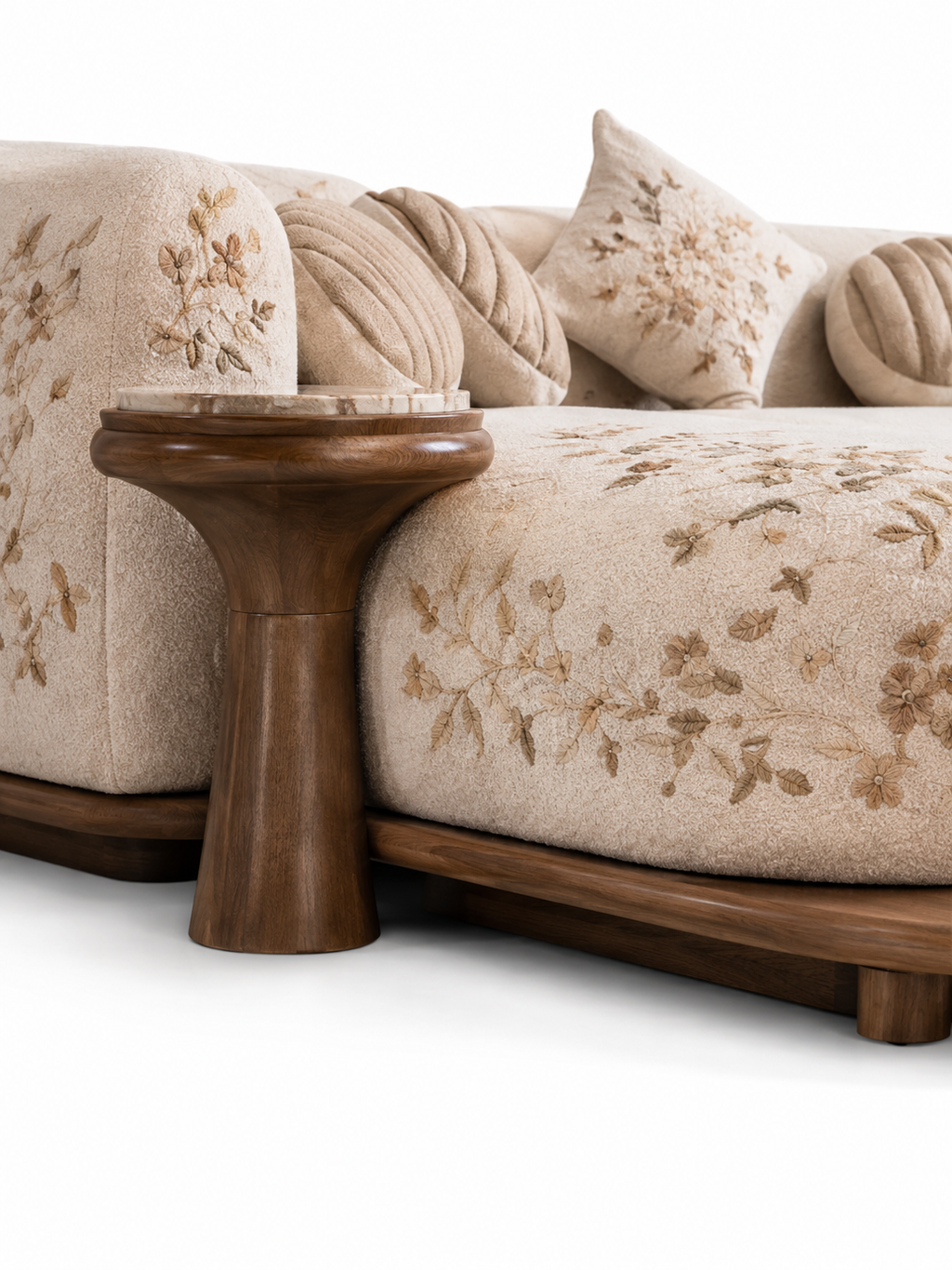 The Seravelle Sofa — Luxury Curved Botanical 6 Seater Sofa