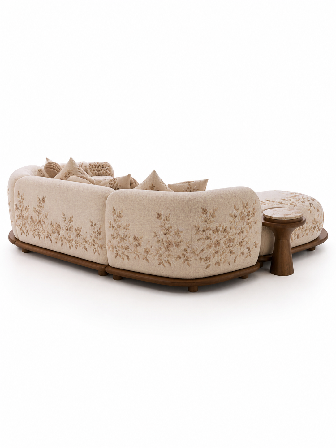 The Seravelle Sofa — Luxury Curved Botanical 6 Seater Sofa