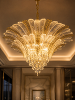 The Kalythra Cascade Chandelier — Luxury Crystal Feather Ceiling Light