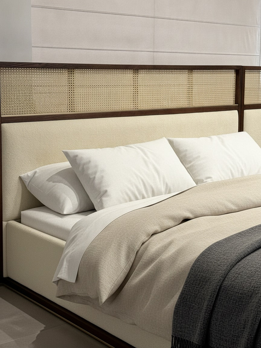 The Havencrest Bed — Luxury Solid Wood & Cane Designer Bed