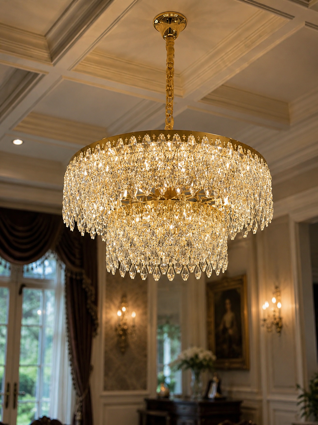 The Wisterelle Chandelier — Luxury Tiered Crystal Drum Chandelier