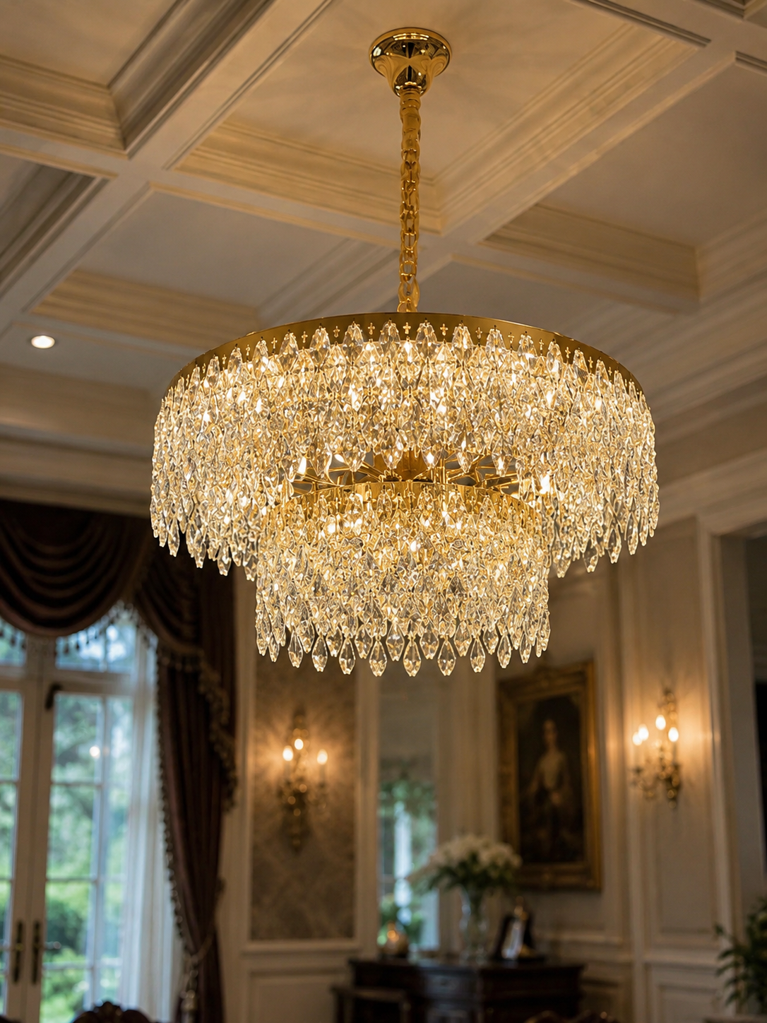 The Wisterelle Chandelier — Luxury Tiered Crystal Drum Chandelier