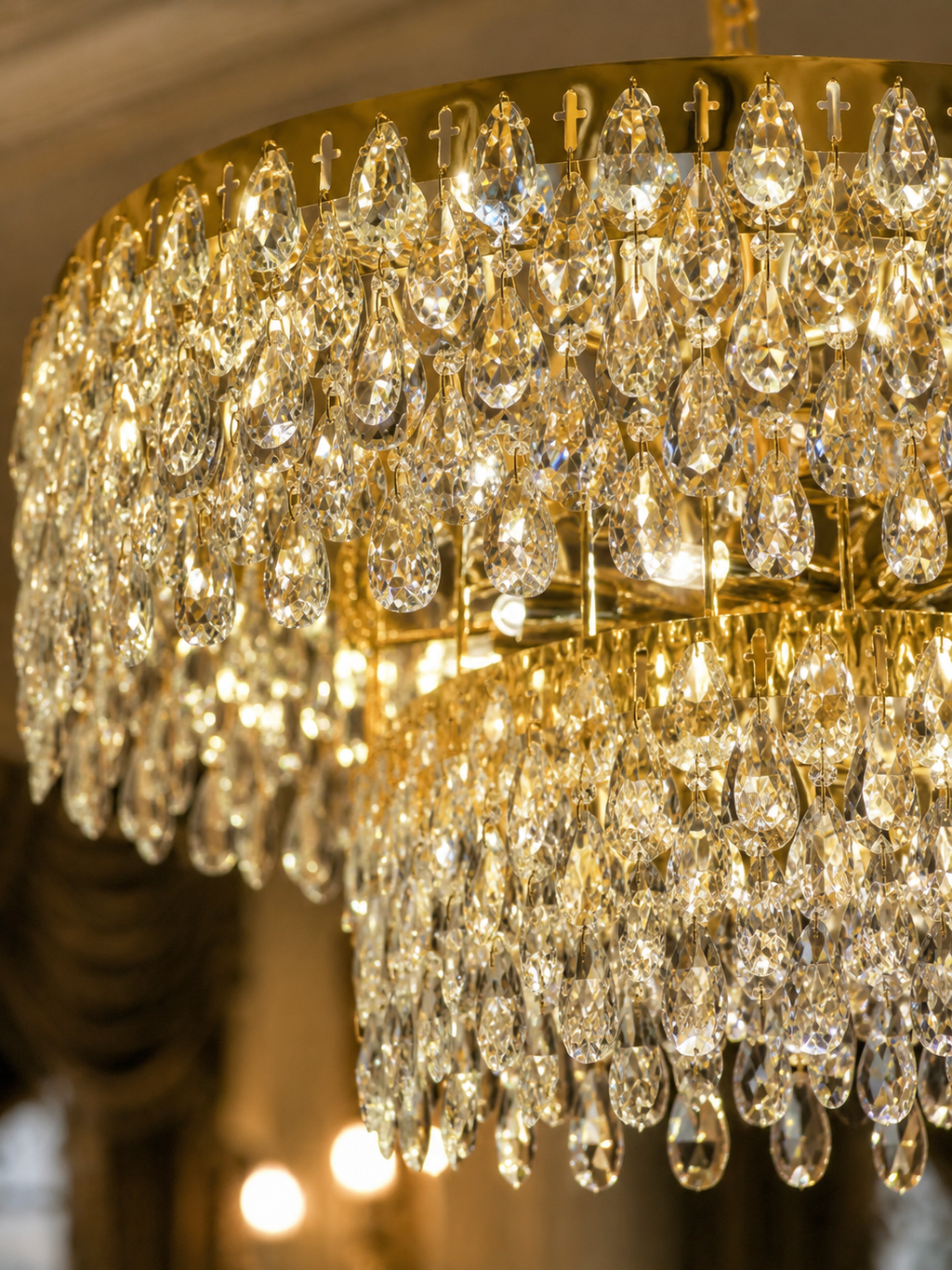 The Wisterelle Chandelier — Luxury Tiered Crystal Drum Chandelier