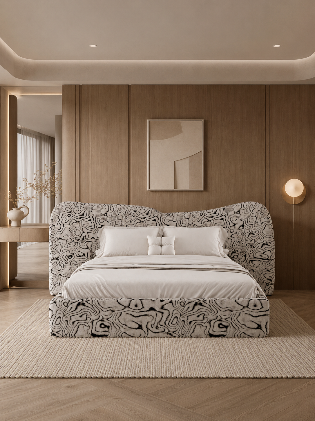 The Gravessa Bed — Luxury Artistic Upholstered Bed