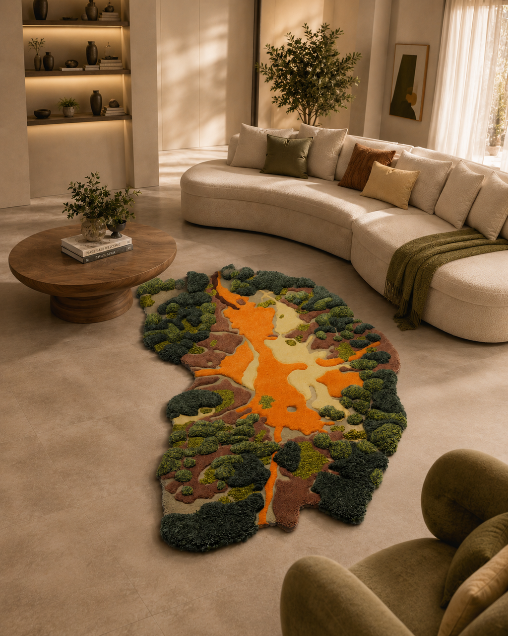 The Kairo Moss Rug — Luxury Organic Abstract Hand-Tufted Area Rug